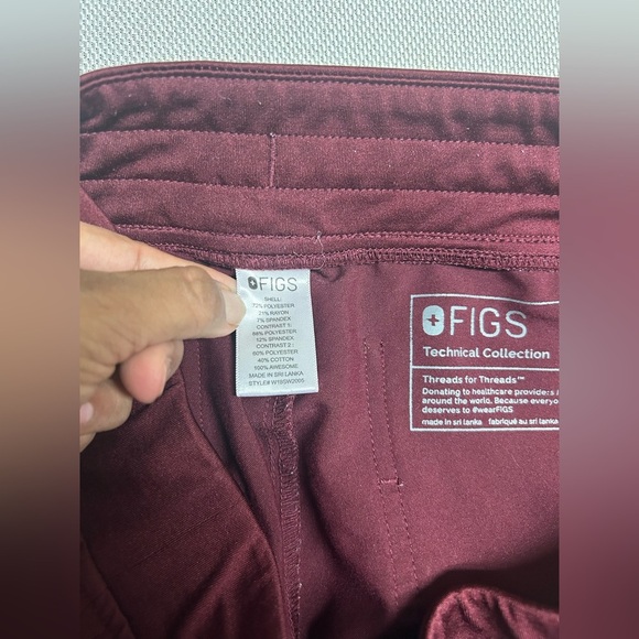 Figs Pants Women Small Red Zamora Scrubs Jogger Stretch Maroon Medical Bottom - Picture 3 of 11